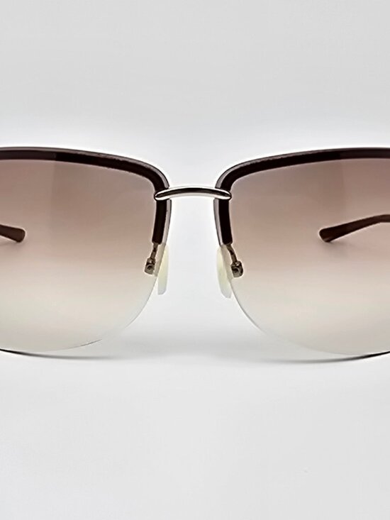 *SOLD* Gucci GG2782/S Gold Frame Brown Gradient Lens Semi-Rimless Sunglasses - Picture 4 of 15